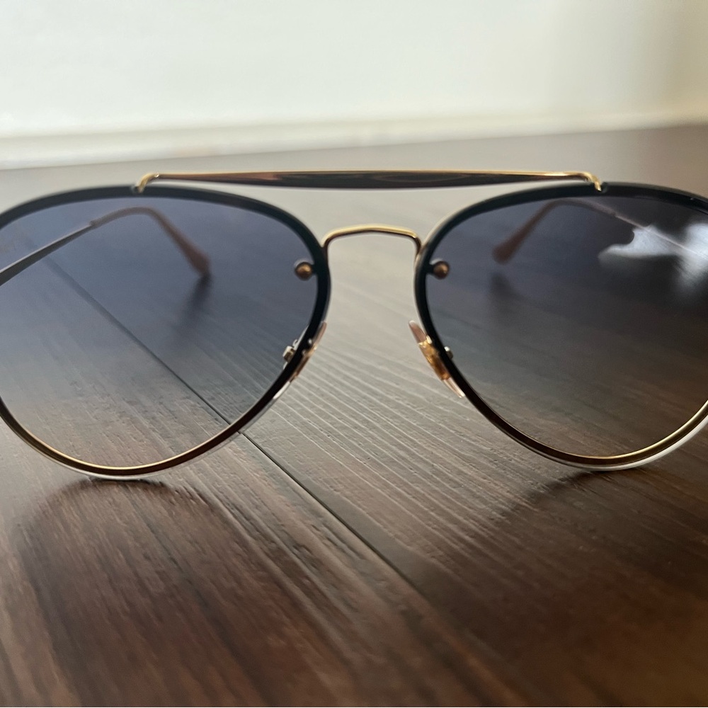 Ray-Ban Aviator Blaze Gold/Light Blue Gradient Sunglasses RB3584-N